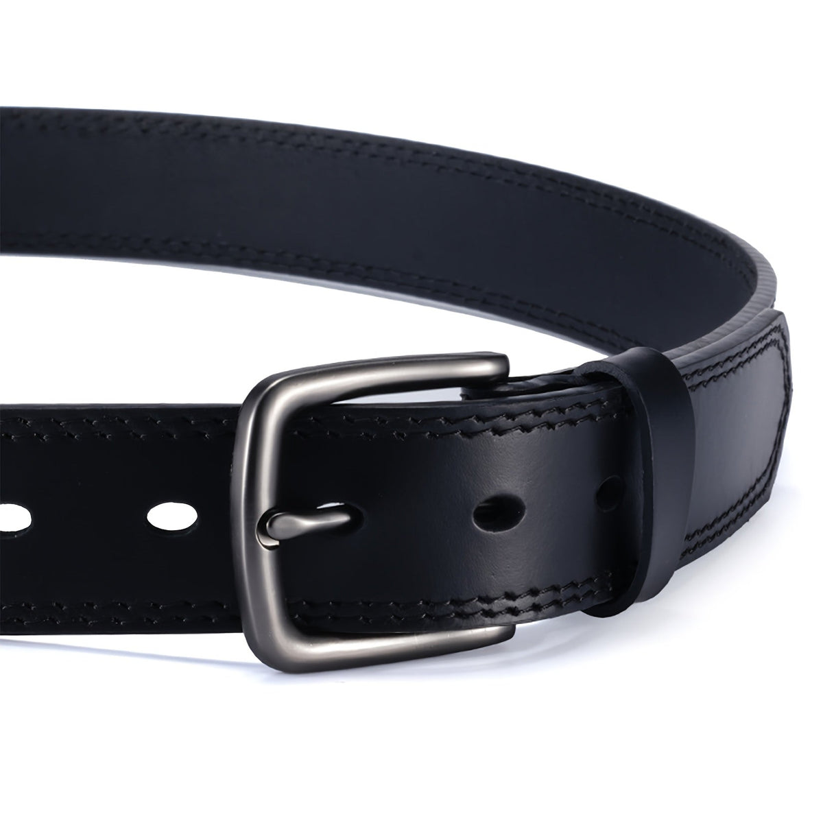 2-Pack Men's Genuine Leather Belts Gift Set – Handmade with Zinc Alloy Buckle, Sizes 30-50, Perfect for Daily Jeans, Father's Day, Christmas & Thanksgiving