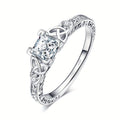 Princess Cut CZ Engagement Ring 925 Sterling Silver – Platinum Plated Cubic Zirconia Bridal Band, Sizes 4-12, Silver Yellow Rose Gold, Wedding Promise Ring with Gift Box for Women