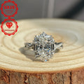 S925 Sterling Silver 2-Carat Oval Moissanite Engagement Ring – Bohemian Cross Design, Sizes 6-10, Wedding Anniversary Promise Ring, Perfect Gift for Her, Valentine's Day & Birthday