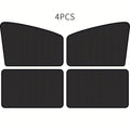 Magnetic Car Sunshade Curtains 4-Piece Set - Black Mesh UV Protection & Heat Insulation, Easy Install on Car Windows & Windshield, Universal Fit for Cars, SUVs & Trucks