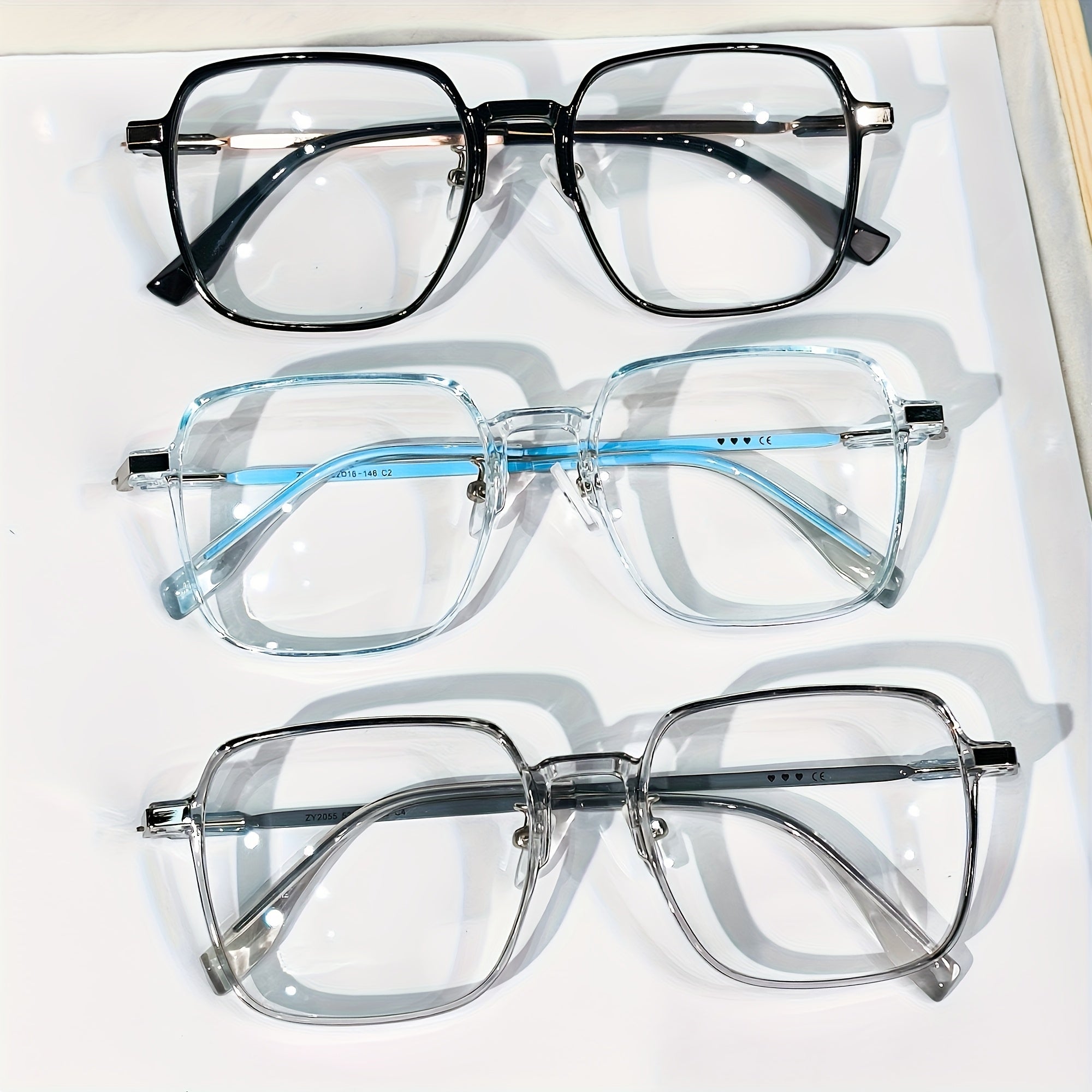Oversized Blue Light Blocking Reading Glasses for Men & Women – Clear Lens Anti-Blue Light Computer Readers, Metal Spring Hinge, +1.0 to +4.0 Diopters, 4 Colors