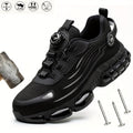 Steel Toe Work Shoes for Men Slip Resistant Safety Boots Breathable Composite Toe Sneakers Abrasion Resistant Construction Work Boots Black Dark Gray US 6-11