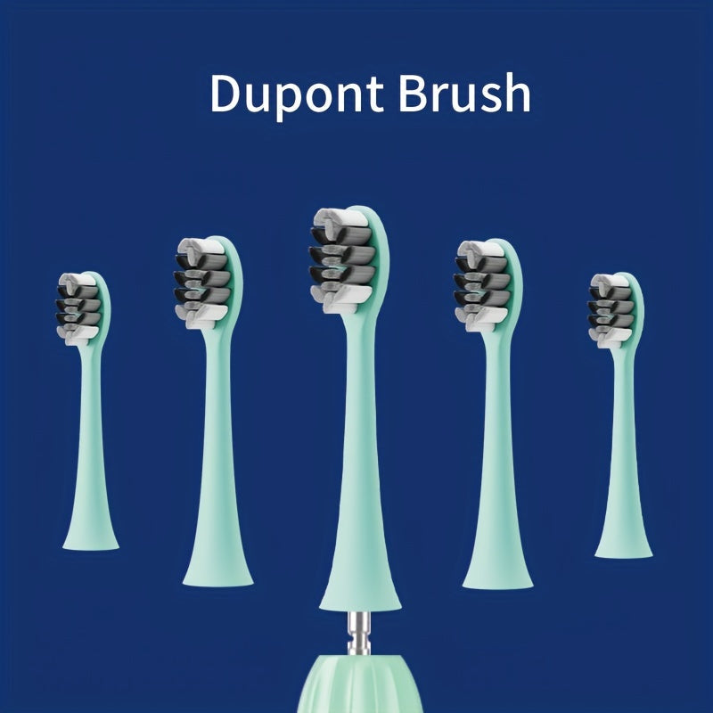 Sonic Electric Toothbrush IPX8 Waterproof USB Rechargeable 5 Replacement Brush Heads Smart 2-Minute Timer Metal Shaft Adults Men Women Couple Oral Care Black Pink Green