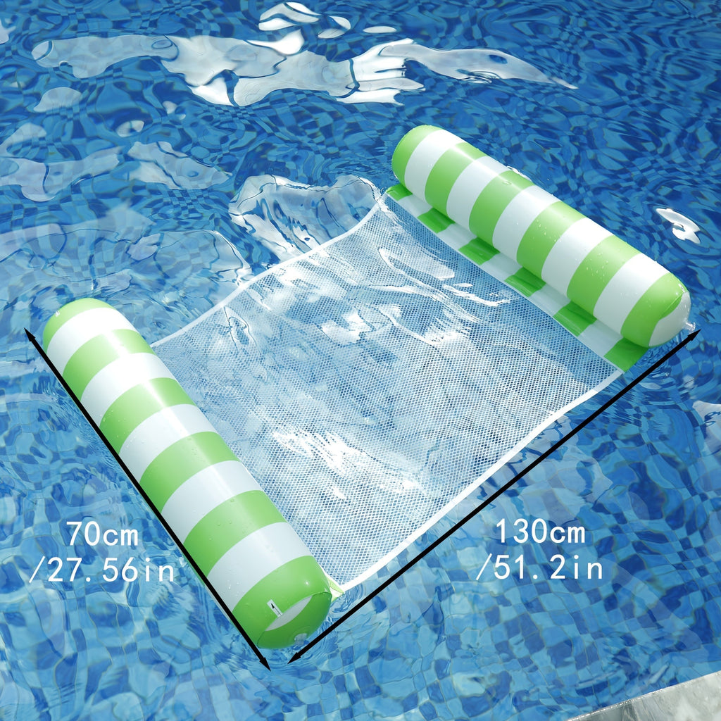 4-in-1 Inflatable Pool Float Lounger for Adults Hammock Raft Exercise Saddle Striped Colorful Swimming Ring Floating Bed for Pool Lake Beach 5-Pack and 8-Pack Options