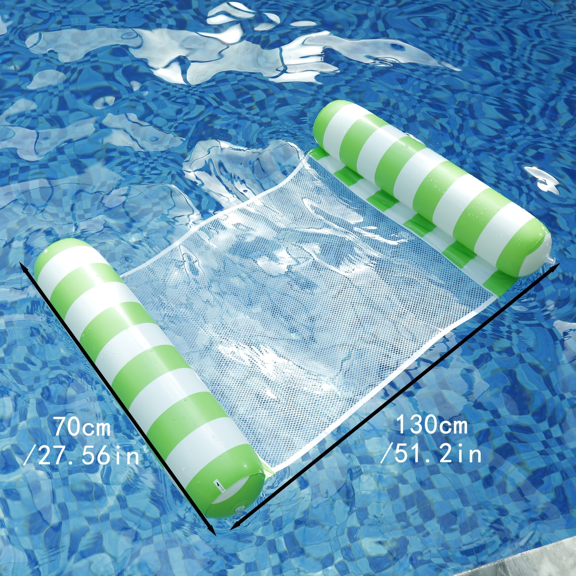 4-in-1 Inflatable Pool Float Lounger for Adults Hammock Raft Exercise Saddle Striped Colorful Swimming Ring Floating Bed for Pool Lake Beach 5-Pack and 8-Pack Options