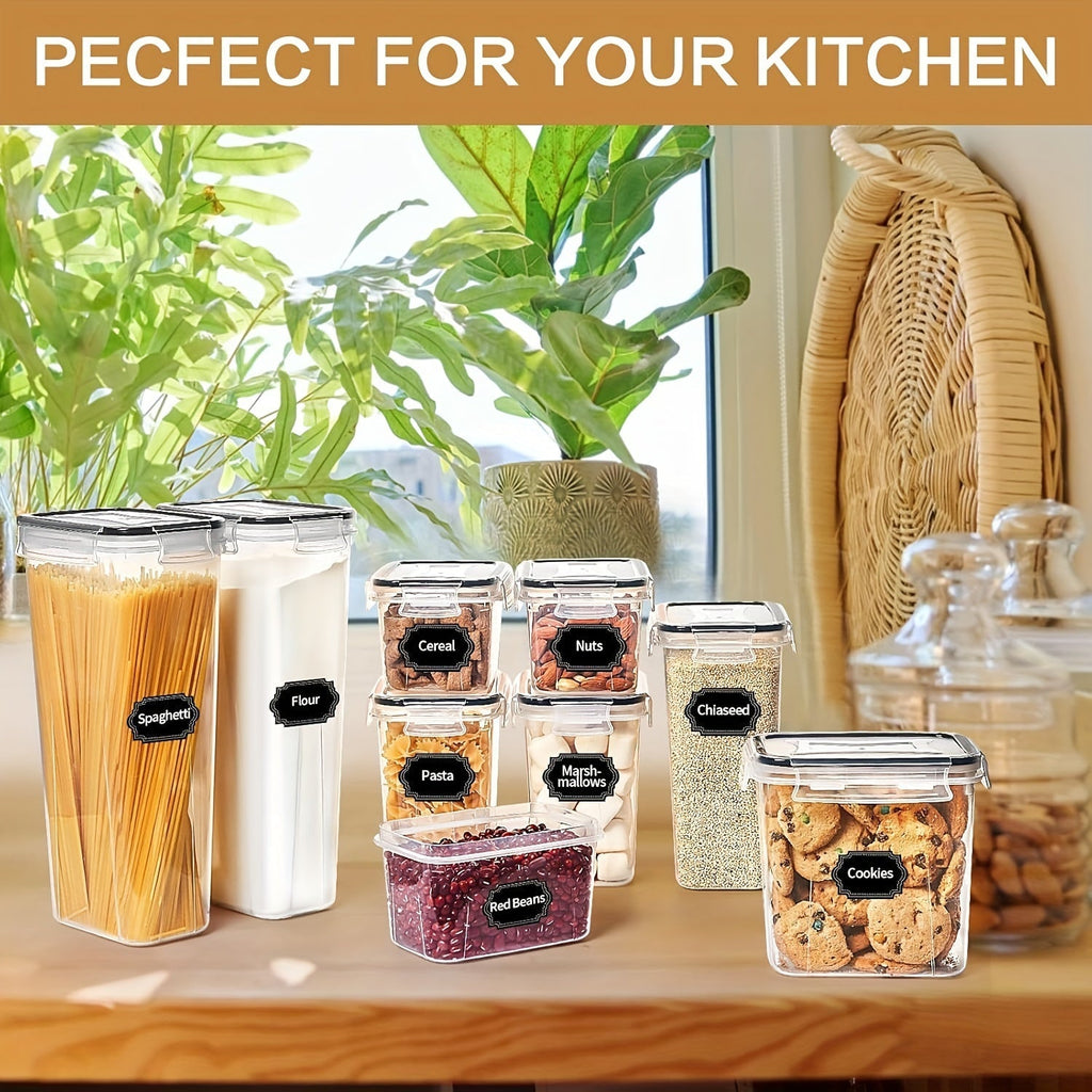 Airtight Food Storage Containers 64-Pack with Labels & Marker, BPA-Free Plastic Canisters with Lids for Kitchen Pantry Organization, Flour Sugar Cereal Dry Food Storage Set – 32 Boxes + 32 Lids