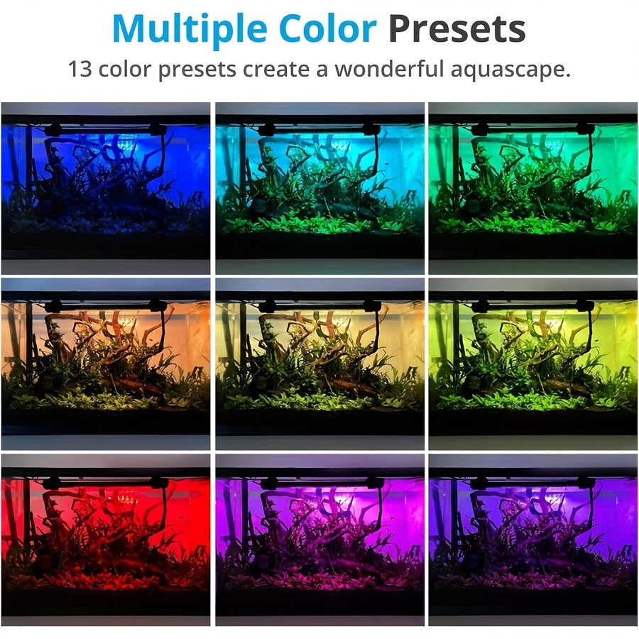 Submersible LED Aquarium Light Multicolor Underwater Fish Tank Light 7.5 to 35 Inch Multiple Sizes 9 to 66 LEDs for Freshwater Saltwater Aquarium Decoration Reef Planted Tank