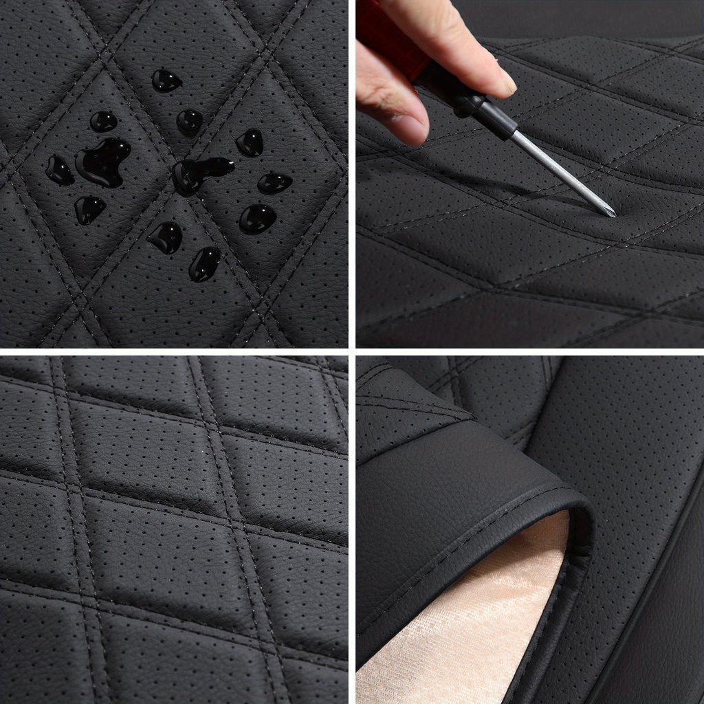 Universal Front Car Seat Covers 2 Pack Full Surround High-Back Bucket Seat Protector Anti-Slip Easy Install for Cars SUVs Trucks Multiple Colors and Styles Aero Wave Luxe Diamond Dynamic Stripe