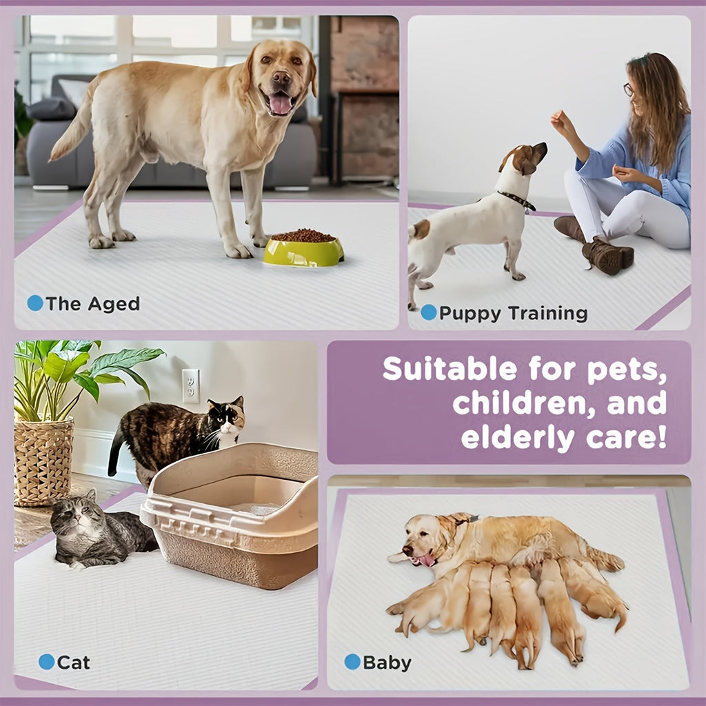 8-Layer Super Absorbent Dog Pee Pads 100 Count – Leakproof Puppy Training Pads, Odor Control, Tear-Resistant, 23.6x23.6 & 34x28 Inch Sizes for Dogs, Cats & Labs