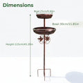 Metal Outdoor Bird Bath & Feeder Set with Sunflower Design – 5-Claw Base Column, Weather-Resistant Garden Decor for Backyard, Courtyard & Terrace, Attracts Wild Birds