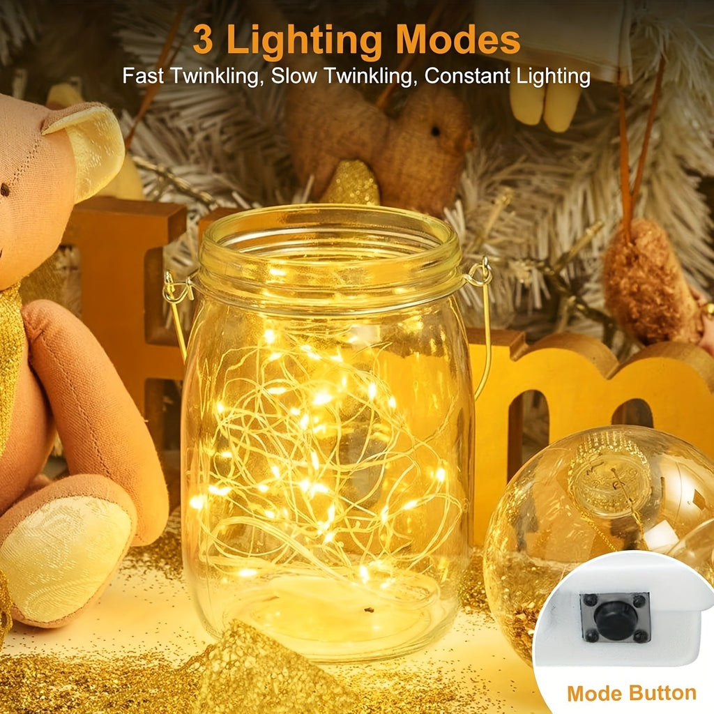 LED Fairy Lights Battery Operated 30 or 100 Pack 6.5ft 20 LED Silver Wire – Firefly String Lights for Wedding Christmas Halloween Bedroom Party & DIY Crafts