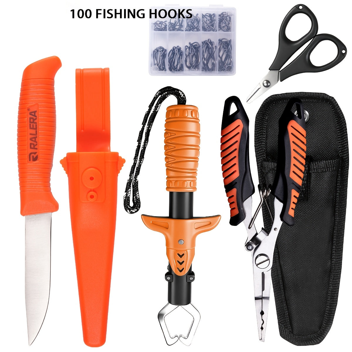 Fishing Knife Set 7/23/104/107-Piece – Stainless Steel Fillet Boning Gutting Knives with Line Cutter Camping Cutting Carving Tool Kit for Freshwater Saltwater Fishing Fisherman Gift for Men