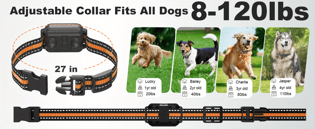 Dog Training Collar with Remote 3300ft Range Rechargeable E-Collar for 1 2 3 Dogs 5-120 Lb Beep Vibration Safe Shock Waterproof for Small Medium Large Breeds Off-Leash Obedience