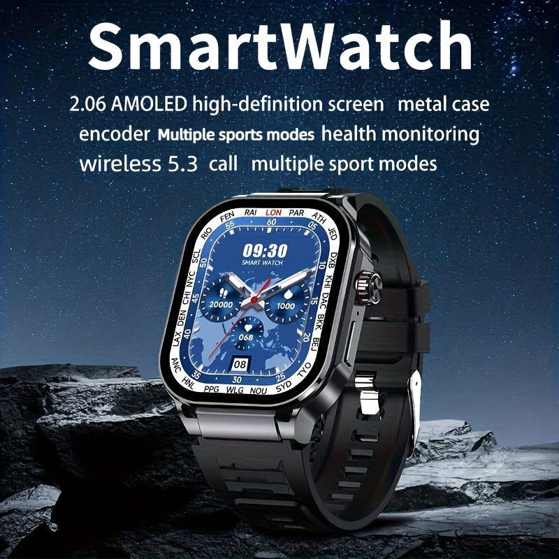 Smartwatch with AI Voice Command 2.1" HD Full Screen Bluetooth 5.3 – 400mAh Battery, Wireless Calls, SMS Alerts, 123+ Sports Modes, Music Playback, Heart Rate & Fitness Tracker for Men Women