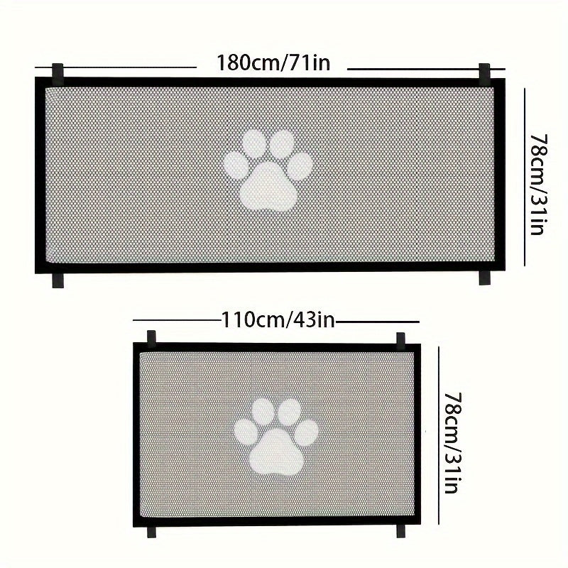 Portable Folding Pet Gate Dog Safety Barrier Fence Foldable Mesh Isolation Net Indoor Doorways Stairs Rooms Small 43x30 Large 70x30 Inch Dogs Cats Puppies Kittens