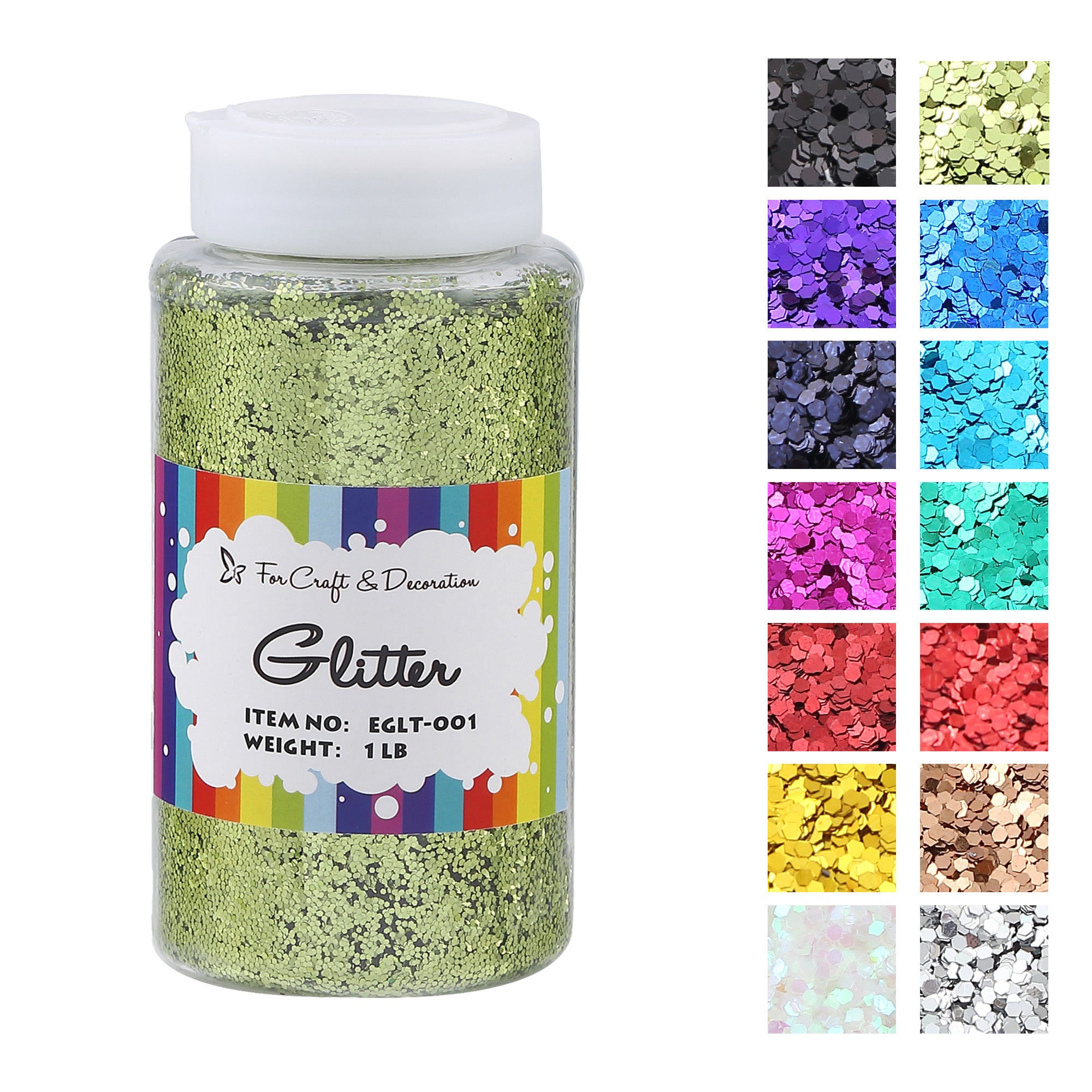 1lb Craft Glitter Powder 19 Colors – Fine Ultra Fine Chunky Glitter with Shaker Top for Tumblers Resin Scrapbooking DIY Crafts, Bulk Glitter for Kids Adults Artists