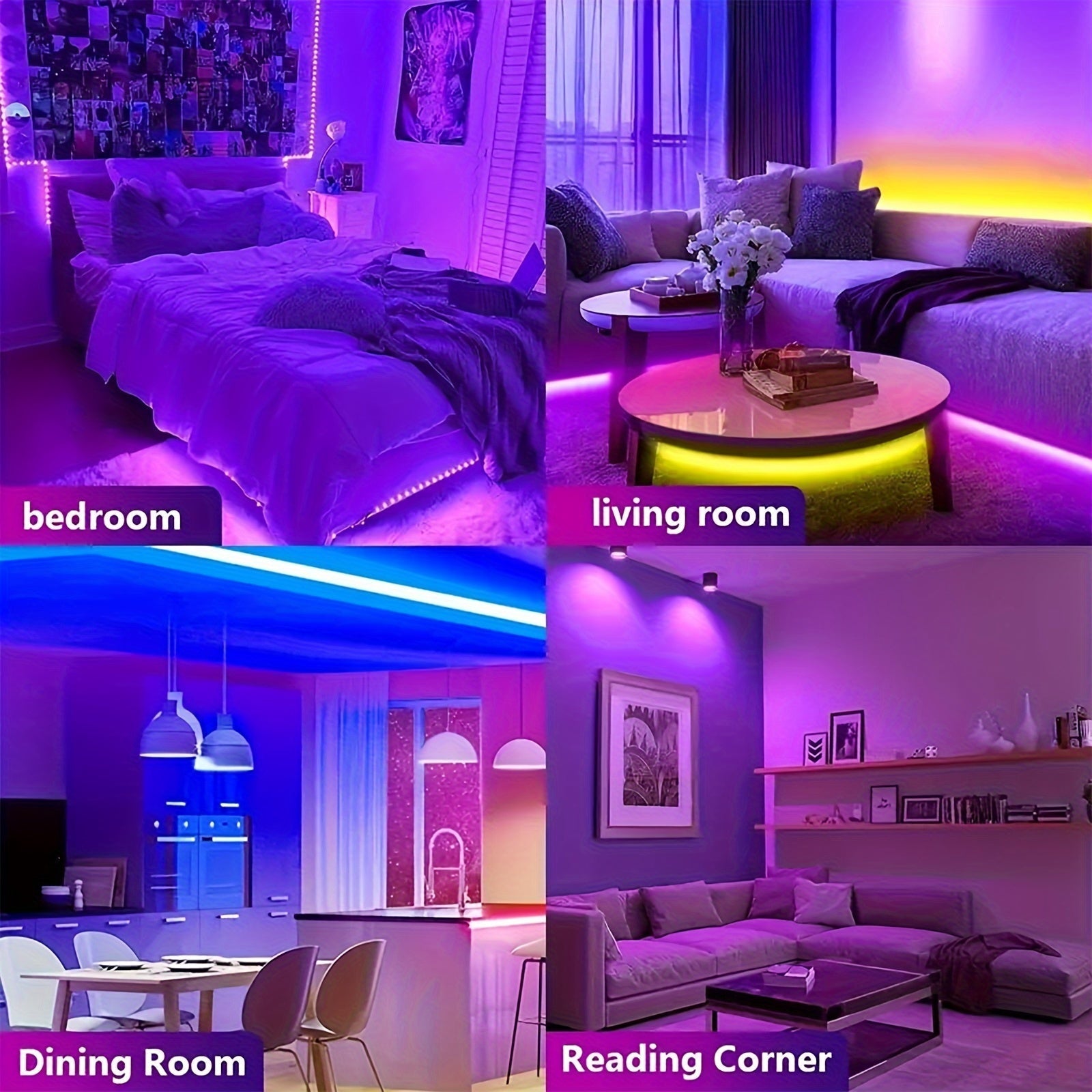 100ft LED Strip Lights Color Changing RGB with 44-Key Remote & Power Supply – 30M Flexible Indoor LED Light Strip for Bedroom Living Room Festival Wedding Carnival Party Decoration Ambiance