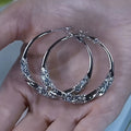 925 Sterling Silver Oversized Hoop Earrings for Women – Minimalist Large Round Hoops Vintage Elegant Daily Party Fashion Jewelry Gift for Her