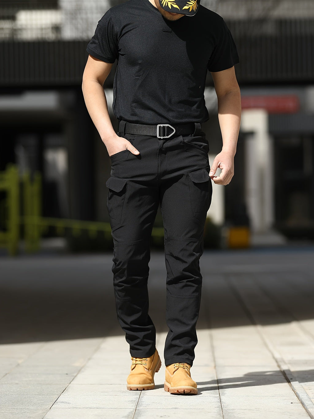 Men's Tactical Cargo Pants Lightweight Quick Dry – Breathable Multi-Pocket Hiking Pants with Belt, Relaxed Fit All-Season Outdoor Work Pants, Wear-Resistant – M to XXXL, Black / Grey / Khaki