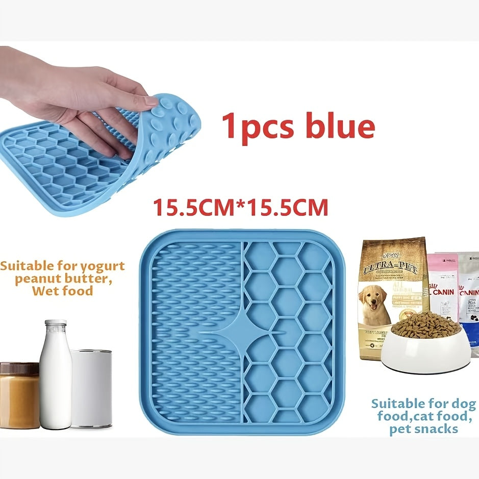Licking Mat for Dogs and Cats with Suction Cup Slow Feeder Pad Bath Time Boredom Anxiety Relief Peanut Butter Treat Lick Mat 1 2 4-Pack
