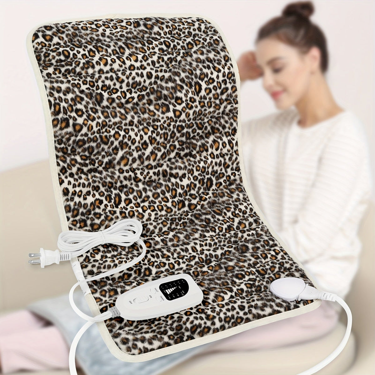 Extra Large Heating Pad 24"x12" for Back Neck Shoulders & Full Body – 6 Heat Settings 104–140°F, Wet & Dry Heat, Auto Shut-Off Timer, Machine Washable Ultra-Soft Flannel Electric Pad for Pain Relief