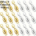 Magnetic Necklace Clasp Set 18 Pieces Gold and Silver – Magnetic Jewelry Clasp Converter with Lobster Clasps for Bracelets Necklaces Chains – Easy One-Hand Arthritis-Friendly Jewelry Fastener Gift