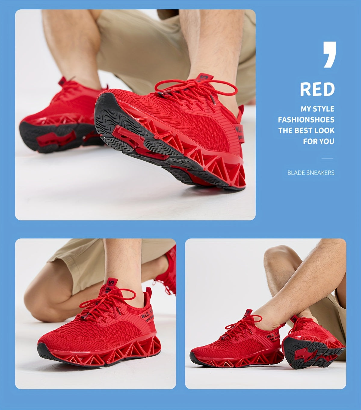 Men's Lightweight Breathable Running Shoes Non-Slip TPU Sole EVA Cushion Insole – Lace-Up Low Top Athletic Sneakers in White Red Black All-Season US Sizes 7.5 to 13