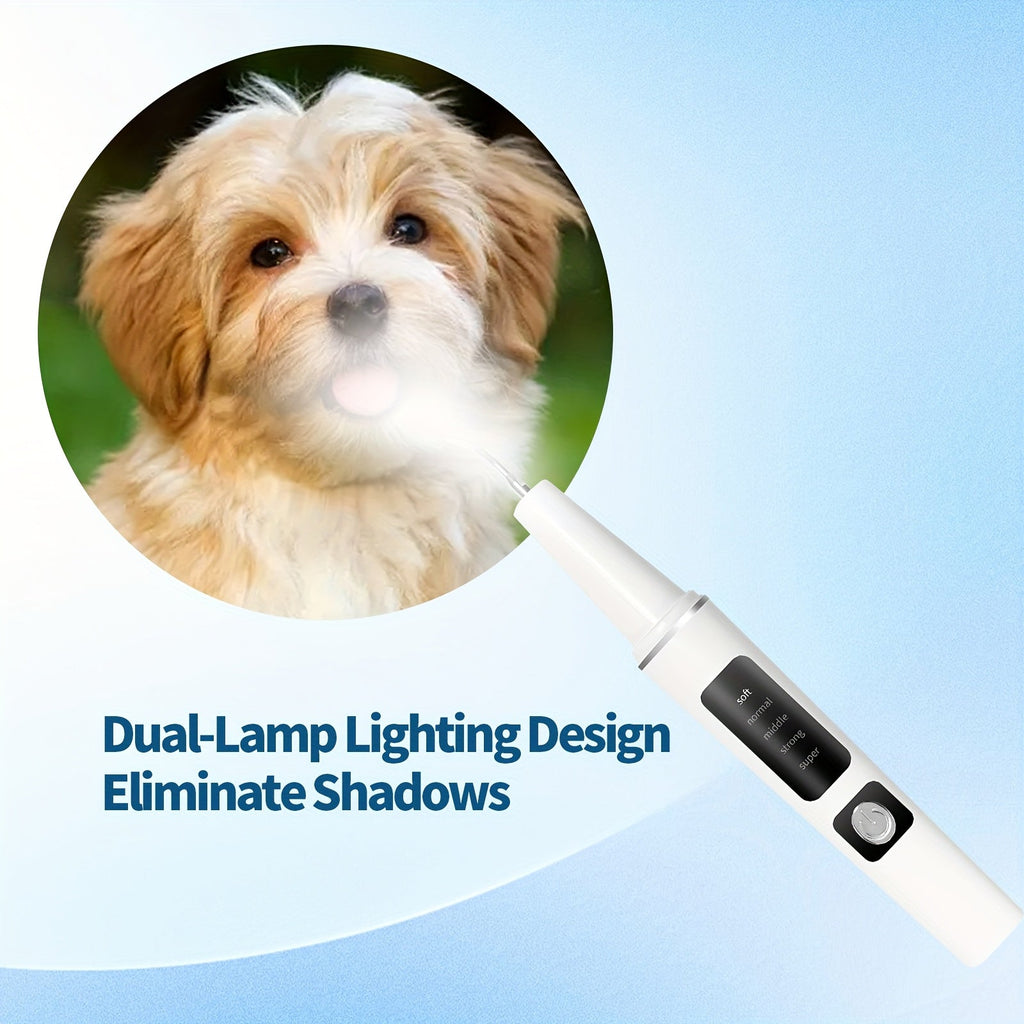 Electric Pet Teeth Cleaning Kit for Cats Dogs USB Rechargeable Removes Tartar Plaque Stains 4 Cleaning Heads 5 Modes At-Home Dental Care