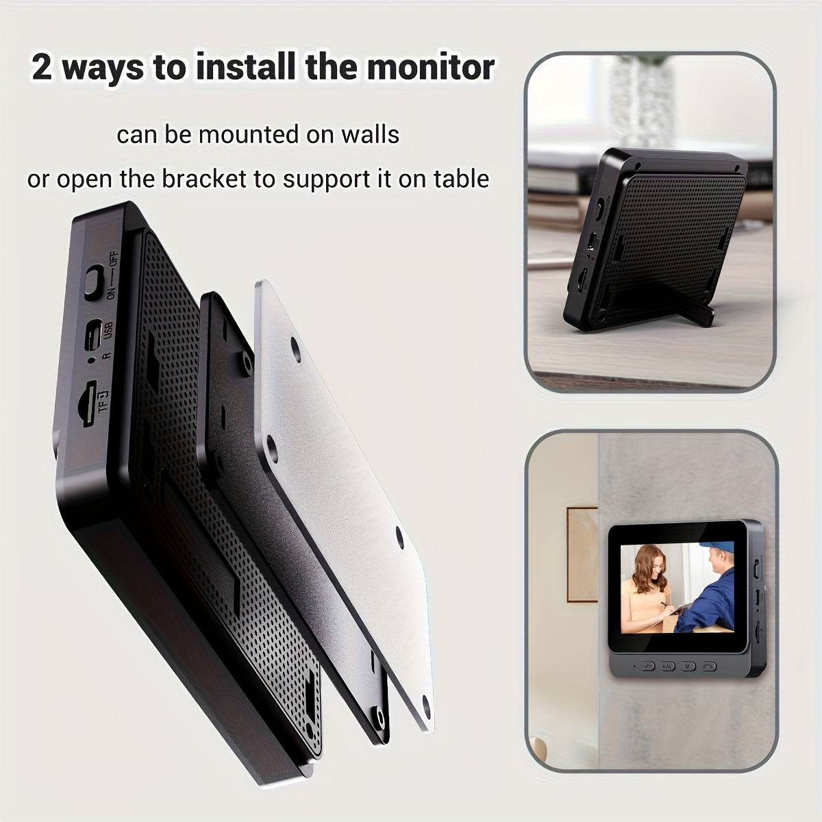 Wireless Video Doorbell Camera No Wi-Fi Needed with 4.3" Indoor Monitor – 1080P FHD 120° Wide Angle Night Vision Two-Way Audio 1200mAh Battery SD Card Storage Easy Install Home Security