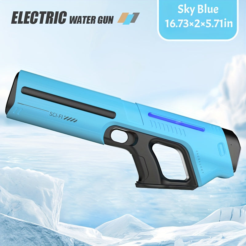 Electric Water Gun with LED Pulse Light & Auto-Fill – 40ft Long Range Rapid-Fire Squirt Gun, USB Rechargeable 240-Shot Tank, Water Blaster for Kids & Adults Pool Beach Backyard