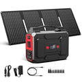 Portable Power Station 100W 300W Solar Generator AC Outlet USB QC3.0 Fast Charge DC Port LED Flashlight High Capacity Battery Pack for Camping Hiking CPAP Emergency Backup Power