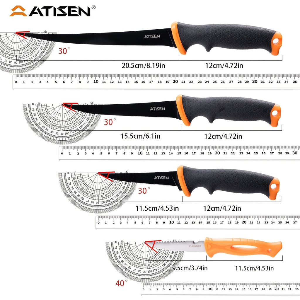 Professional Fishing Knife Set 10/16PCS Fillet & Boning Knife with Road Runner Pliers Fish Lip Gripper Knife Sharpener Retractable S-Buckle Harness, Dishwasher Safe V-Grind Blade - Gift for Fishermen