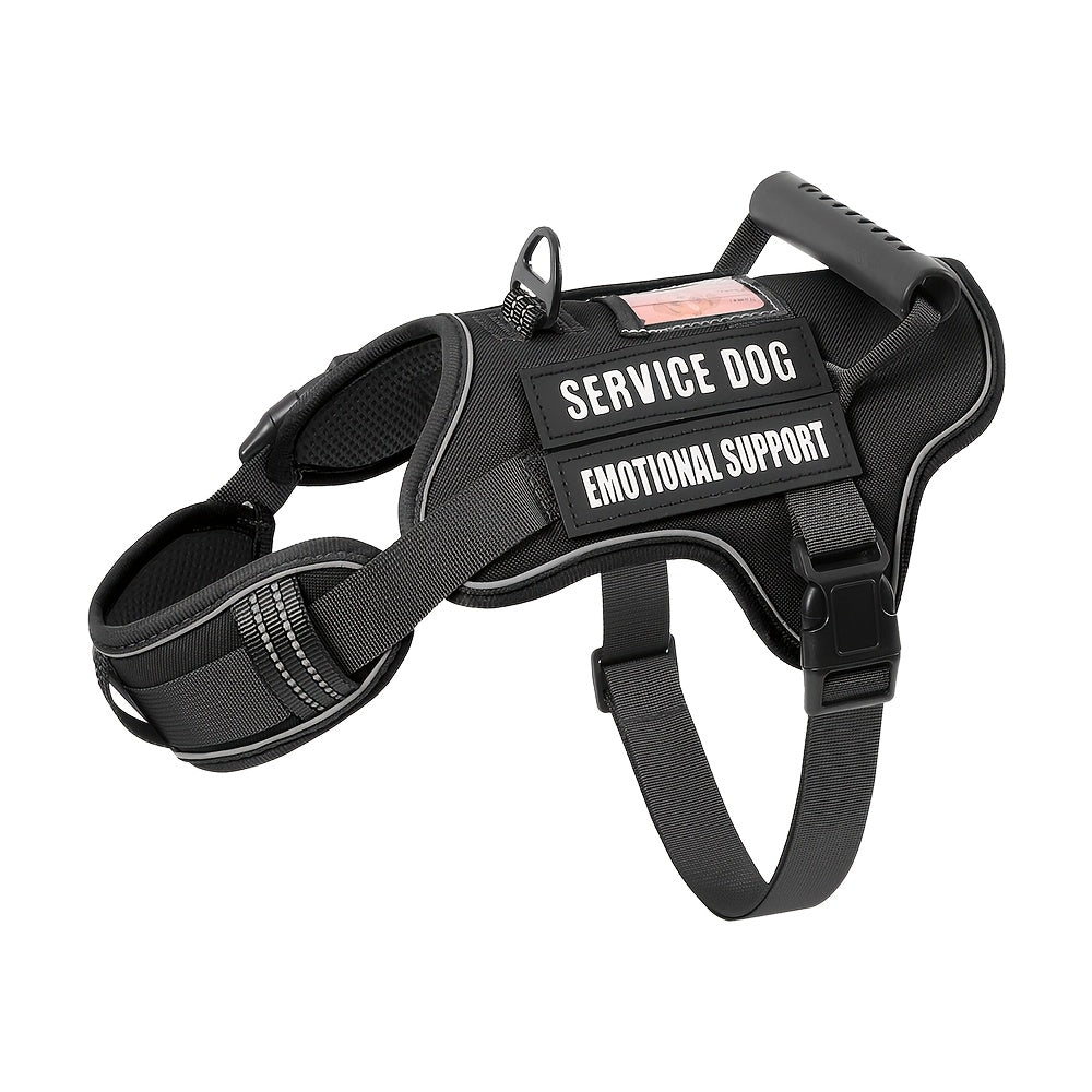 Tactical MOLLE Dog Harness No-Pull Adjustable Reflective Vest with Control Handle – Service Dog Training Harness for Safe Walking, No Pulling Tugging or Choking, S/M/L