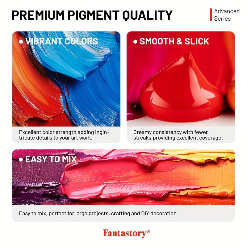 Professional Acrylic Paint Set 24 Colors 2oz 60ml Large Volume Tubes with 12 Brushes – Rich Pigment Thick Acrylic Paints for Canvas Wood Rock Glass Ceramic Fabric – Art Supplies for Beginners and Artists