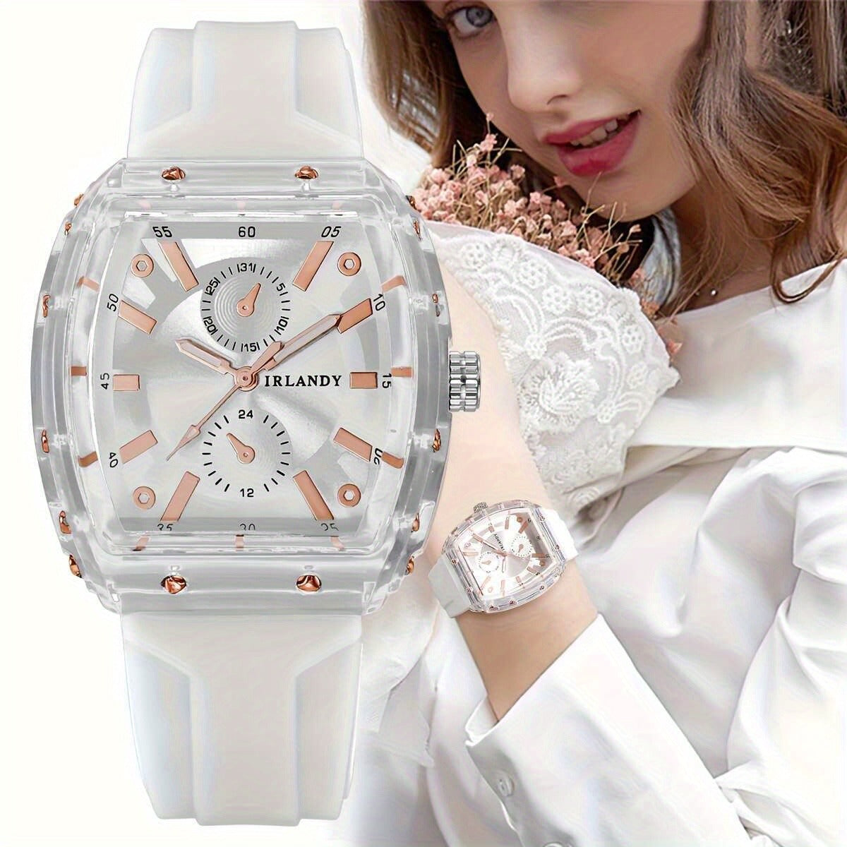 5-Pack Men's Quartz Watches – Casual Sport Minimalist Alloy Case Silicone Strap Barrel Dial Wristwatch Set Daily Wear Father's Day Birthday Holiday Gift