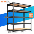 Heavy Duty 5 Tier Metal Shelving Unit 2000 LBS 60 Inch Adjustable Steel Storage Rack – Freestanding Garage Shelves for Basement, Pantry, Closet & Utility Room