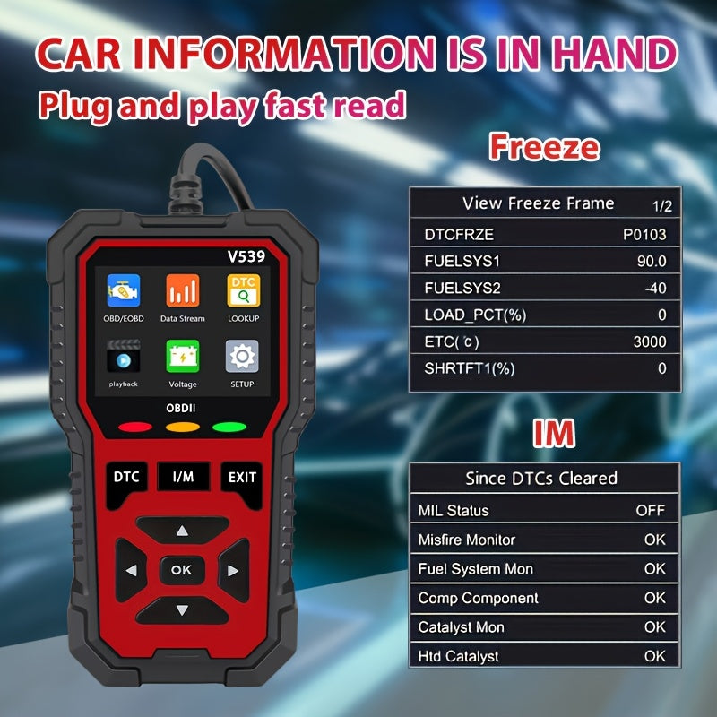 Advanced OBD2 Scanner Faster Processing Chip 10 Languages Read Clear Engine Codes Live Data Freeze Frame I/M Readiness All OBD2 Protocols CAN ISO KWP All Cars 1996+ Red | Nova Mart