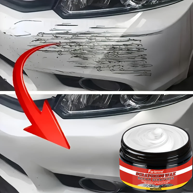 Nano Gloss Car Scratch Repair Wax Kit 100G with Clay Bar & Sponge Removes Scratches Swirls Matte Imperfections All Car Paint Colors Auto Paint Restoration Polish Car Detailing Care