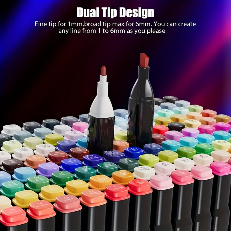 Dual Tip Art Markers Set 45 to 262 Colors with Stand Option – Blendable Alcohol Brush and Fine Tip Markers for Adult Coloring Drawing Sketching Illustration Manga and Painting – Beginner to Professional Artist Supplies