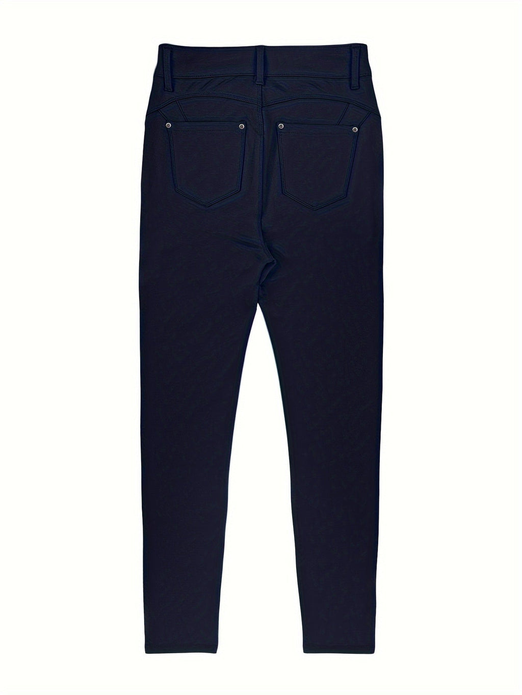 High Waist Stretch Skinny Jeans Women Metal Button Detail Street Style Slim Fit Denim Pants 10 Colors S-XXL