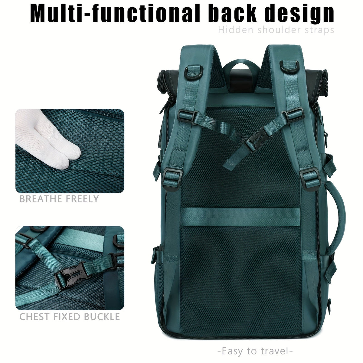 17 Inch Laptop Backpack Large Capacity – Airline Approved Travel Bag with Shoe Compartment, Multi-Pocket Business Work Backpack for Men, Durable Nylon, Hiking & Camping, Small & Large Sizes