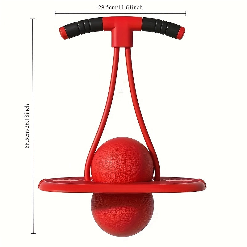 Bounce Ball with Handle for Kids & Adults – Anti-Burst High-Elasticity Fitness Hopper Ball for Indoor & Outdoor Exercise, Balance & Coordination Training, No Battery Needed | Purple, Red & Blue
