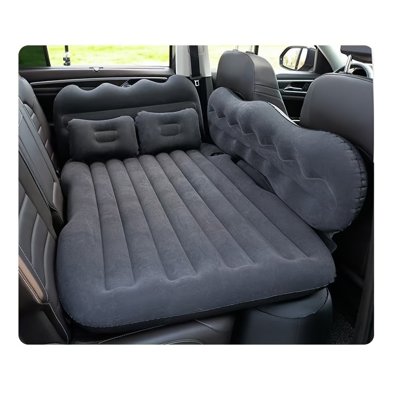 SUV Air Mattress Inflatable Car Bed for Camping & Travel - Universal Flocked Blow Up Mattress for SUV Trunk Back Seat, Portable Car Camping Bed with Storage Bag & Repair Kit, Road Trip Accessories