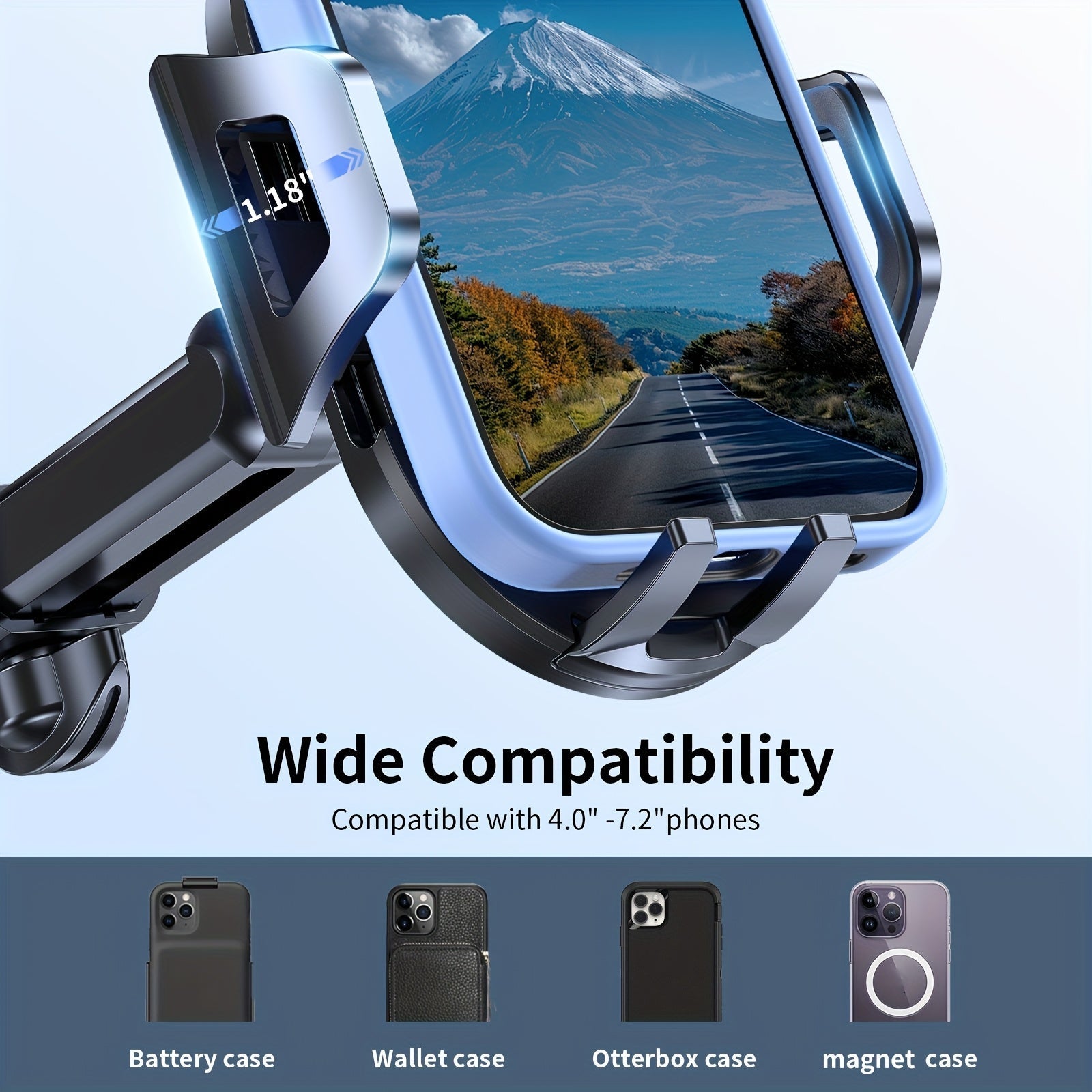 3-in-1 Car Phone Mount – Super Suction Dashboard & Air Vent Holder with Telescopic Arm, Adjustable Cradle & Quick Release for All Phones, Durable Metal Hooks