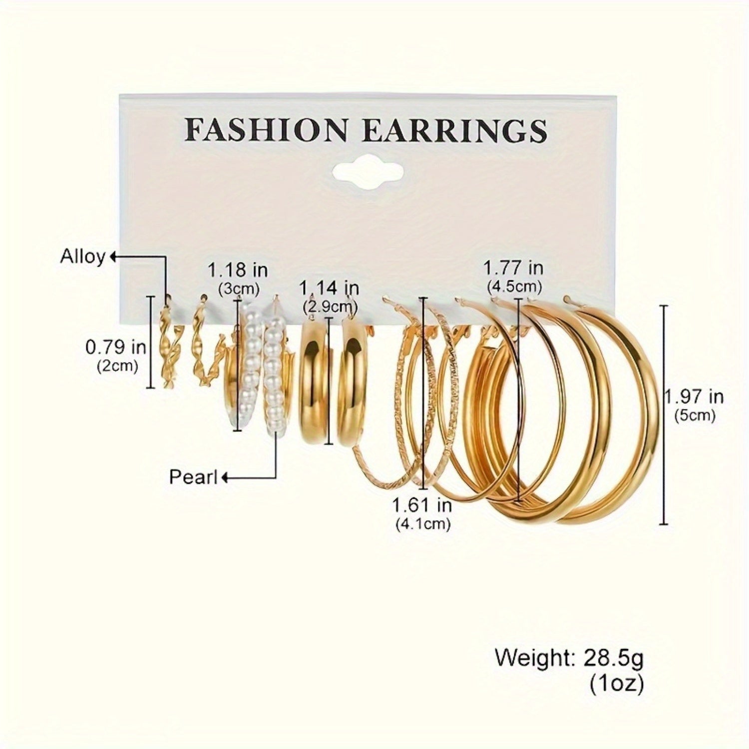 36 Piece Gold Hoop Earrings Set for Women – Fashion Rhinestone Accent Hoop Earrings with 316L Stainless Steel Posts, Hypoallergenic Earring Set for Daily Wear Parties and Gift