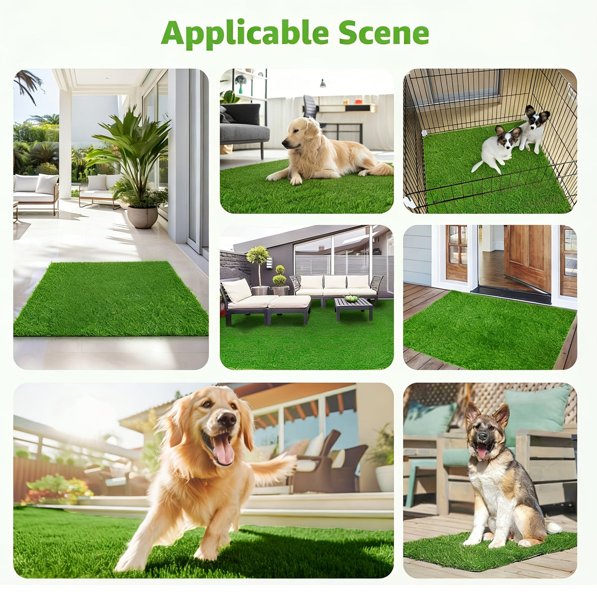 2-Pack Washable Dog Potty Training Mat Reusable Artificial Grass Pad Odor Control for Puppies Adult Dogs Indoor Outdoor Balcony Patio Housebreaking Travel Pet Waste Solution