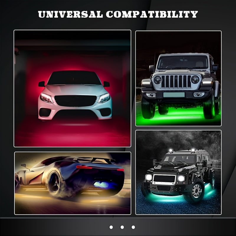 Car LED Underglow Atmosphere Light Kit App Wireless Control - Multiple Scene Modes 2 Strips 23.62 x 35.43 Inch Interior Exterior Decorative RGB Lighting for Cars Trucks SUVs