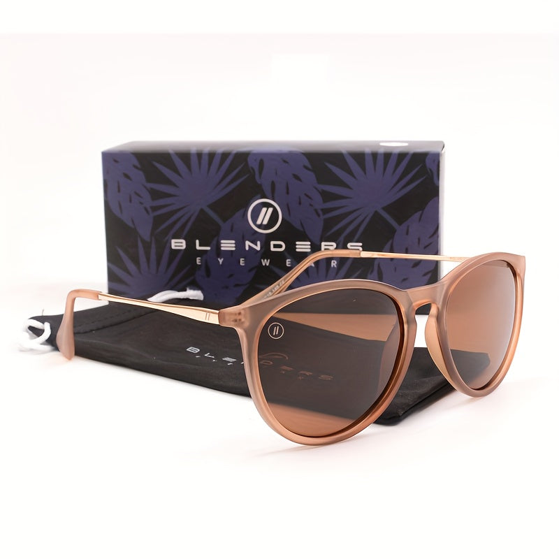 Women's Elliptical Oval Gradient Sunglasses - Lightweight Metal Hinge Frame with Pink Green Gradient Lenses, UV Protection Fashion Eyewear for Driving & Everyday, Includes Case & Cleaning Cloth