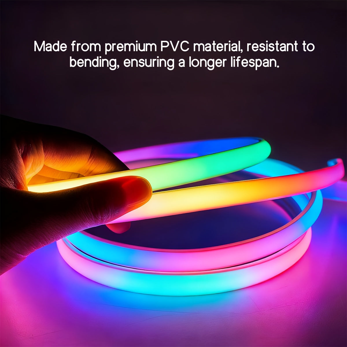 LED Neon Strip Lights with Remote Control Color Changing RGB – Flexible Atmosphere Light for Bedroom TV Kitchen Cabinet Halloween Christmas Birthday Party Home Decoration 3M Multi-Pack