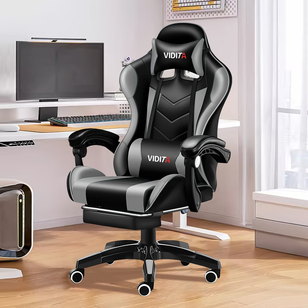 Ergonomic Gaming Chair Racing Style High Back Lumbar Support Five-Wheel Swivel Velvet PU Leather Adjustable Recliner Office Chair Adults Teens Multi-Color